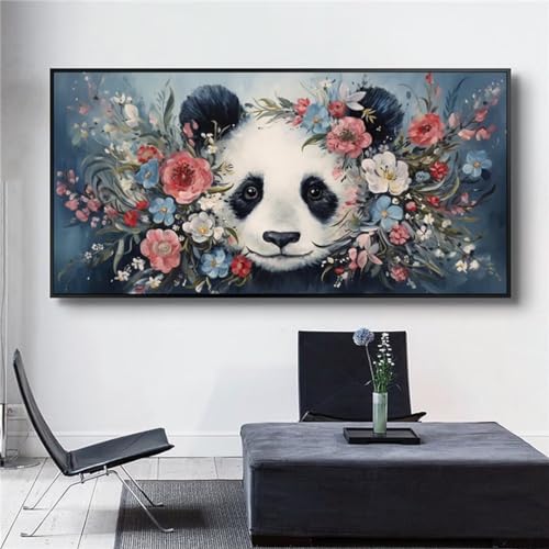 Broderie diamant panda géant 100x50 cm, l'activité créative détente pour votre salon