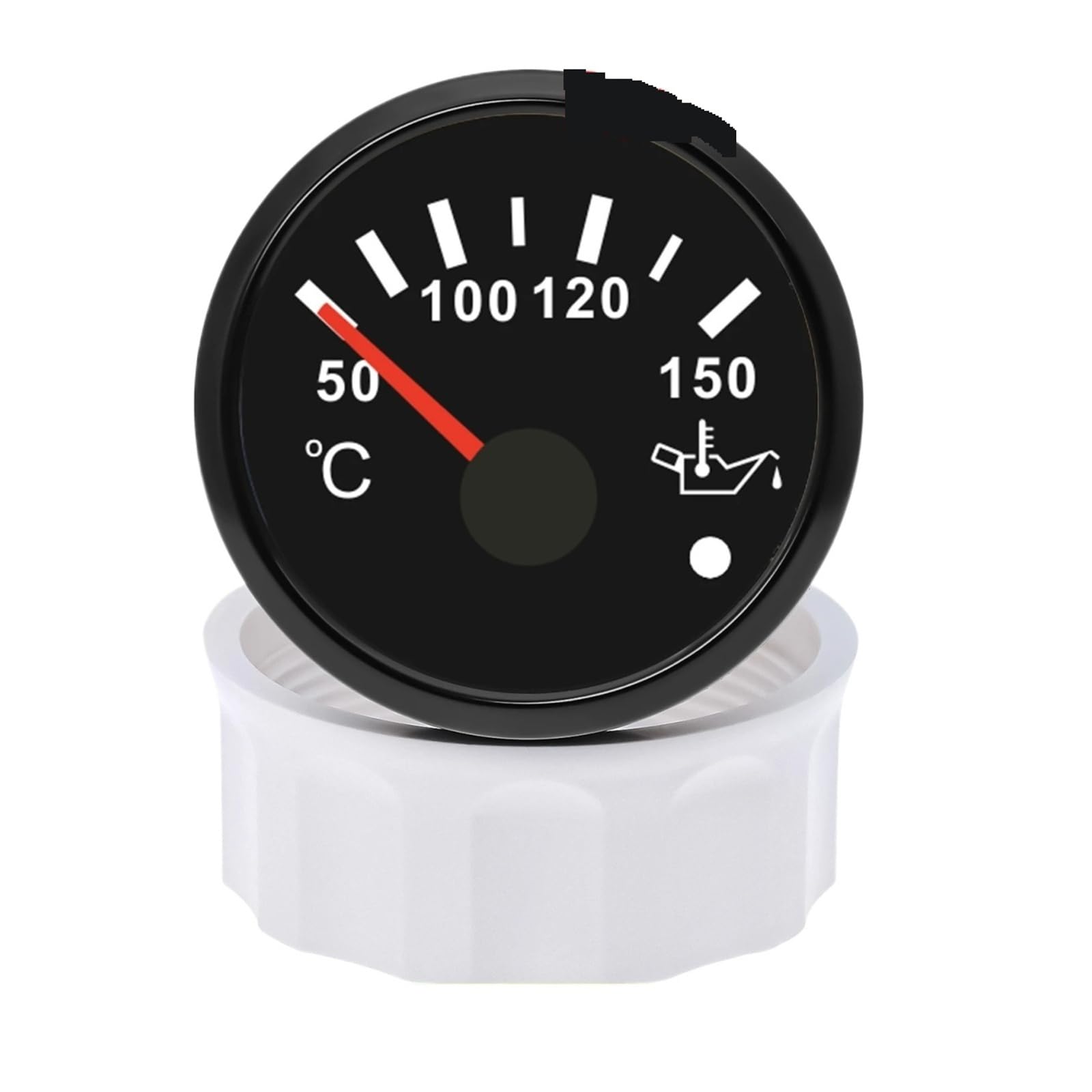 Medidor de temperatura de aceite Universal for coche de 52mm con alarma, indicador de temperatura de aceite de 50~150 ℃, luz trasera roja for yate de barco 12V24V Universal(BN Gauge)