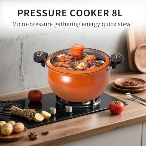 Pressure Cooker - Pressure Cooker Small | Small Pressures Cookerr, Non-Stick Cooking Pot, Non Stick Pressurre Cookerr With Clear Lid For Boil Food Soup Stew Home Induction Stoves Kitchen Cooking - immagine 4