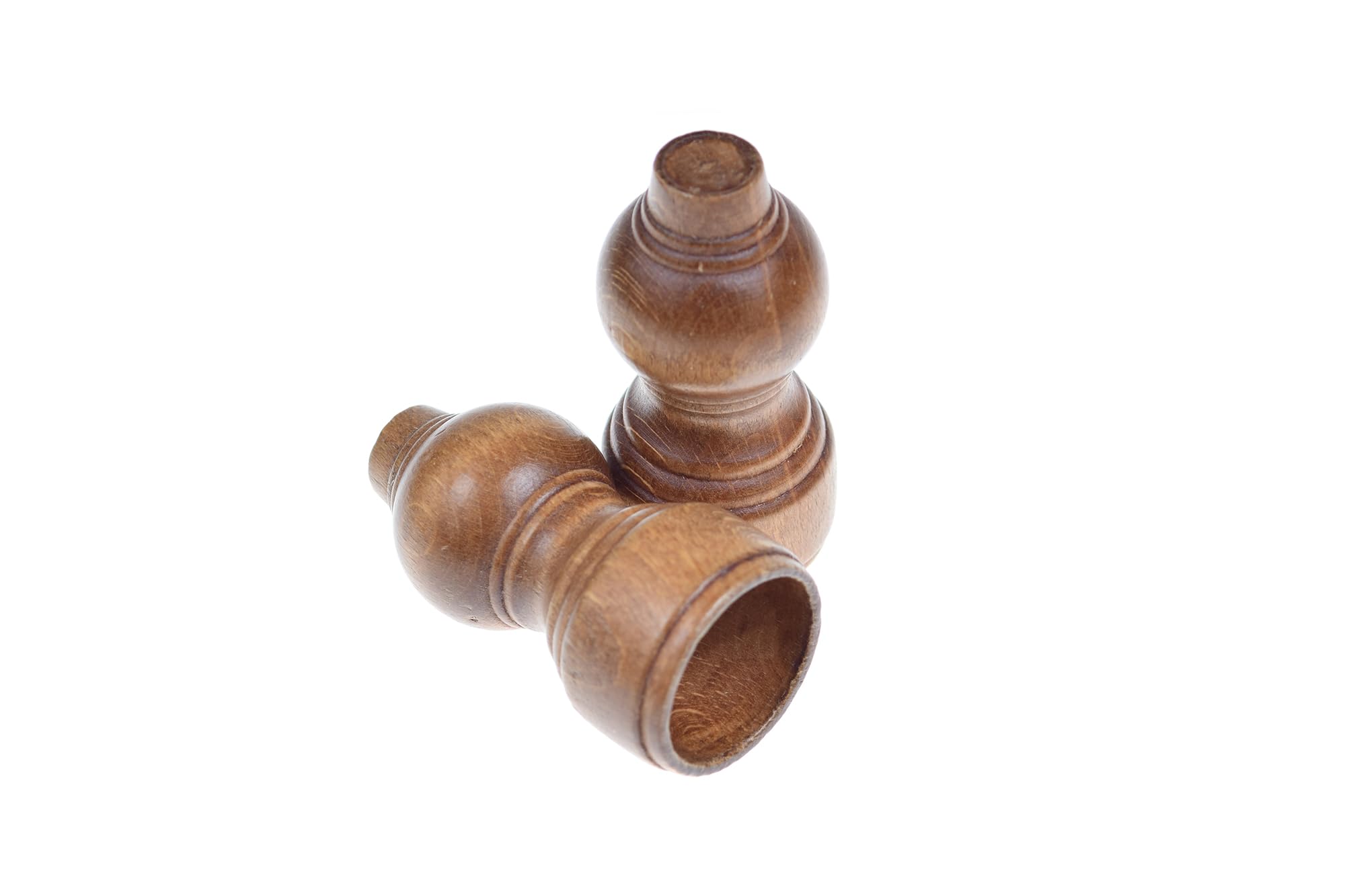 Robert's Rugs Wooden Curtain Pole Finials for 28mm Poles, Decorative Grooved End Caps, 170mm Long, Pack of 2 – Oak Finish