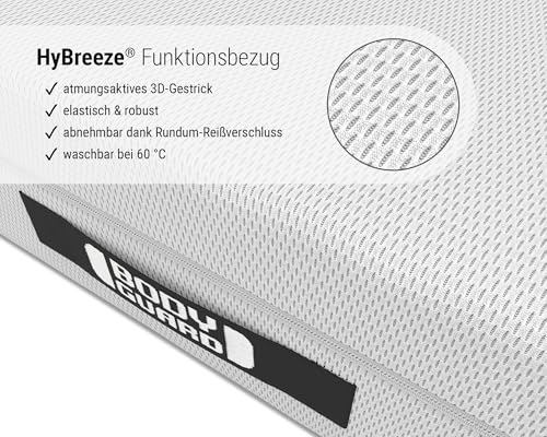 bett1 Bodyguard Anti-Kartell-Matratze 90x200. Deutschlands meistgekaufte Matratze (2in1 Liegehärten Mittelfest & Fester, Bezug 60°C waschbar, Oeko-TEX 100, Ergonomiemodule, QXSchaum) – Bild 6