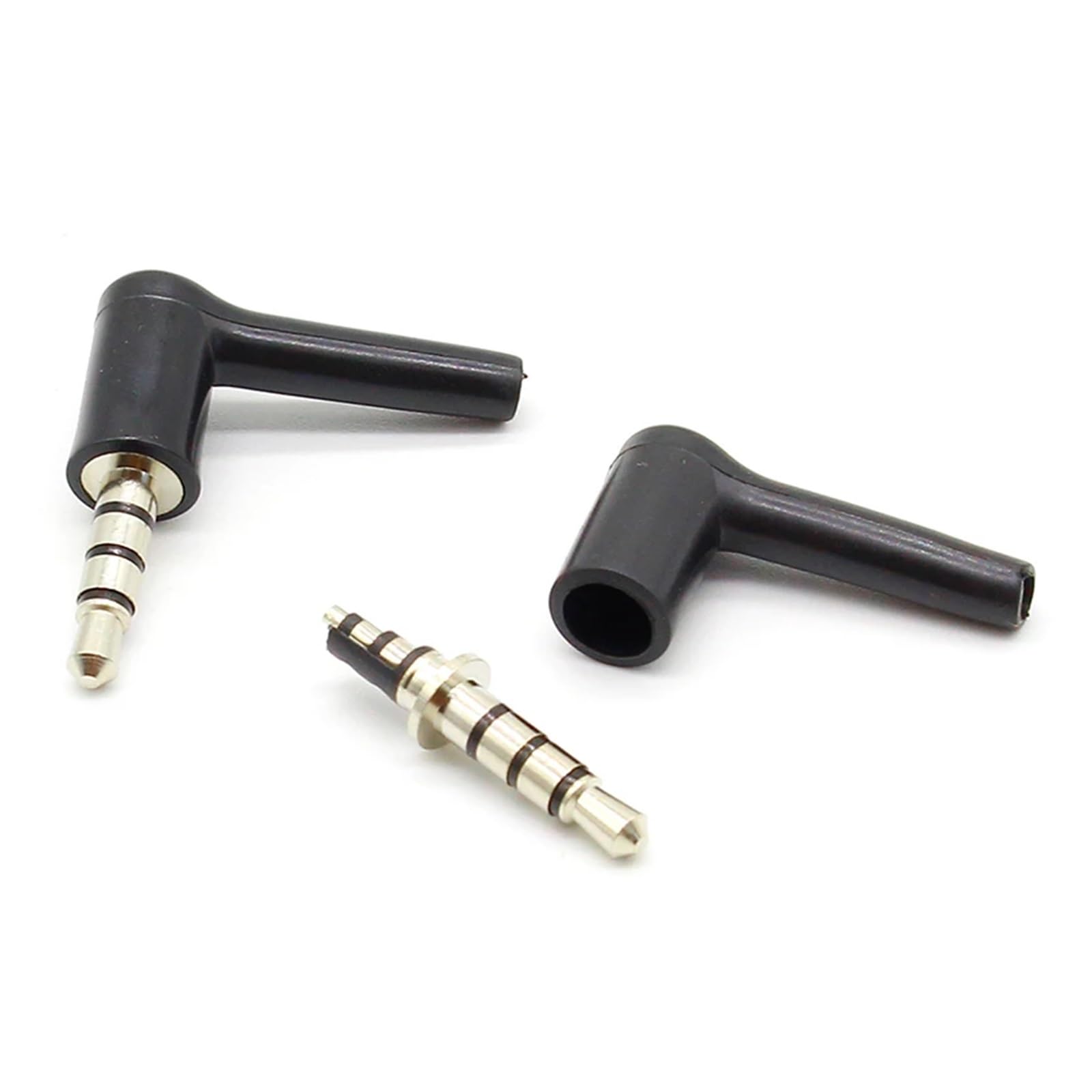 5pcs 10pcs 3.5mm Stereo Headset Plug Jack 4 poli .5 Nickel Plated 90 gradi Nero Bianco Audio Spine Jack Adattatore Connettore (10pcs Bianco 4 Poli)