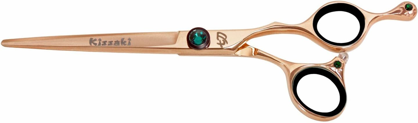 Kissaki Hair Scissors Tsuchi 7.0 inches Hair Scissors Rose Gold Titanium Salon Hair Cutting Shears