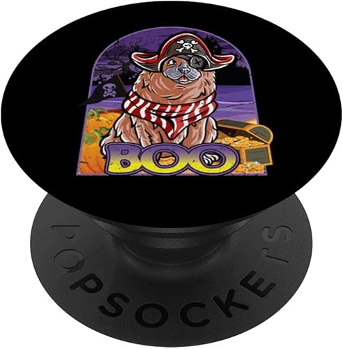 Chow Chow Happy Halloween Costume Pirate PopSockets Standard PopGrip