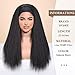 WIGNEE Kinky Straight Headband Wig for Women, 22 Inches, Yaki Straight Wigs with Black Headband, Synthetic Hair, Easy to Style, No Lace Front, No Glue