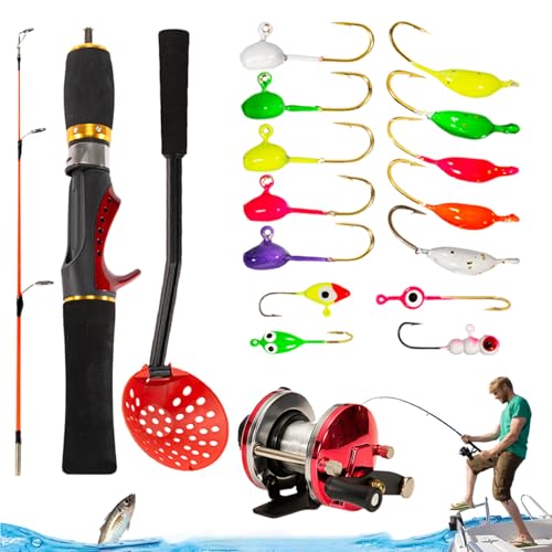 Combo, caña de Pescar y Carrete Combinado, caña de Pescar y Carrete,Kit de Equipo de telescópico | Accesorios portátiles completos de Cebo Equipo de Suave para Principiantes