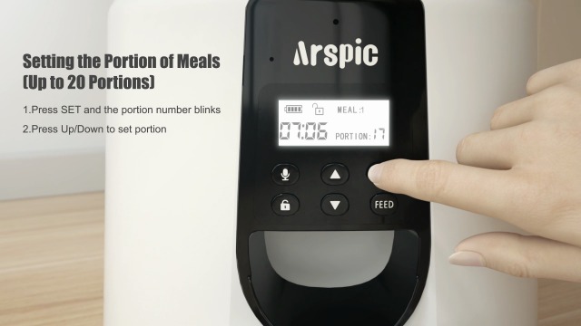 Automatic Cat Feeder, Arspic 4L Auto Cat Food Dispenser with Programmable Timer Feeder and Portion Control Automatic Pet… - Image 8