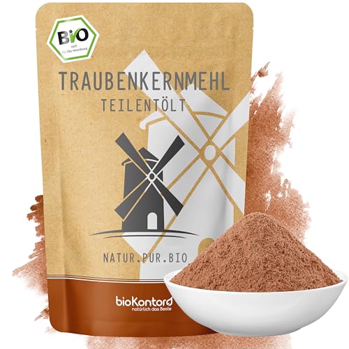 Traubenkernmehl BIO 1kg (1000 g) | teilentölt | 100% natürlich - ohne Zusatzstoffe I...