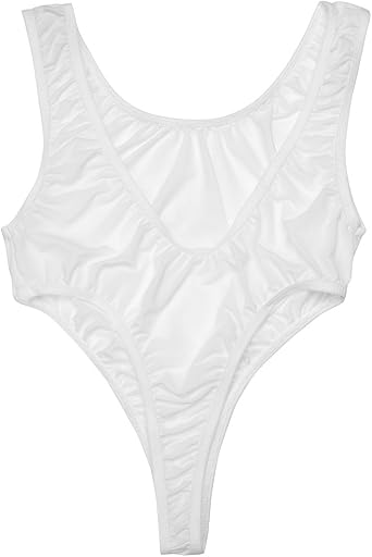 Womens One Piece Thong Leotard Backless High Cut Bodysuit Sexy Sheer Swimsuit Bathing Suit