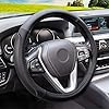Magnelex Microfiber Leather Steering Wheel Cover – Black. Heat Resistant Anti-Slip Car Wheel Wrap – Compatible with Most Makes and Models of Cars and Trucks with 14.5 to 15 Inch Steering Wheels