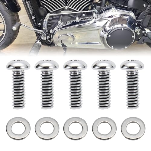 TIGERSAGTE Derby Cover Hardware Bolt Kit for 2008-Up Touring and Trike & 2006-2017 Dyna, 2008-2018 Softail (Except Sport Glide) Models,Chrome