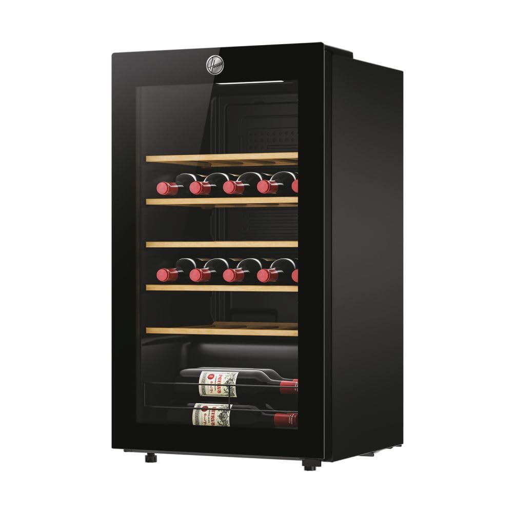 Hoover, Cantina Vino HOWC034, Wine Bank, 34 bottiglie, 37dB, Connessa, Nero, Cantinetta Vino 34 Bottiglie, Nero, AxLxP 85x47,5x45,6 cm [Classe di efficienza energetica G]