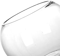 Vista 3 de ERINGOGO Jarrón de vidrio redondo de vidrio para peces, cuenco de acuario transparente para pecera Betta Goldfish Flower Florero de centro de mesa