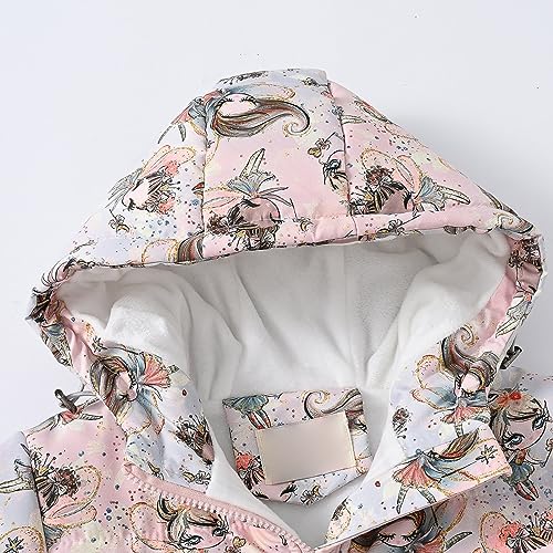 Winter Coat Tops 2024 Toddler Boys Girls Winter Hooded Printed Top Long Sleeve Zipper Padded Thick Jacket Coat Tops3