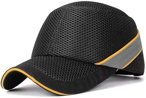 Gorra de seguridad de estilo clásico, ligero y transpirable, cómodo casco de protección para hombres y mujeres. (Negro)
