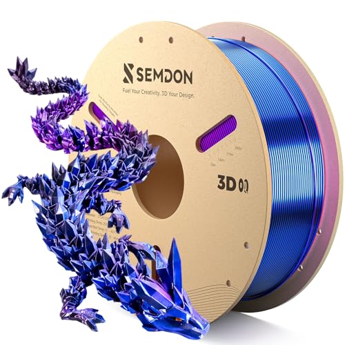 Image of 2026 New PLA Filament, SEMDON Multicolor Coextrusion 3D Printer Filament, Dimensional Accuracy + /- 0.02mm (Black-Purple-Blue)
