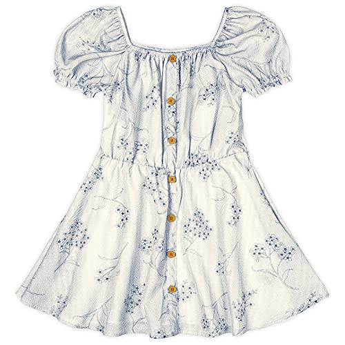 Vestido casual tecido viscose estampada, Marisol, meninas, Off white, 4