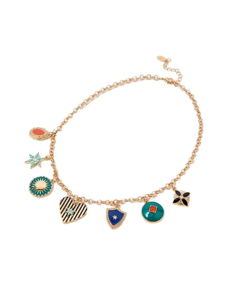 AccessorizeLondon Reconnected Enamel Charmy Collar Necklace|One Size, DARKS-MULTI (MN-28202197001)
