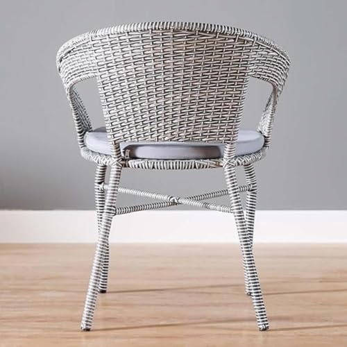 Image of Furniture Designer 2 Chair 1 Table with Cushion for Garden /Balcony /Terrace /Coffee /Poolside Patio Wicker Seating Chair and Table Set Outdoor Furniture (D-12 Grey 2+1)
