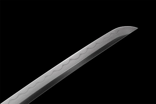 Miniatura 3 de Arcilla de acero T10 templada con Hamon hecha a mano Katana Espada hoz Tsuba Real Espada Samurai japonesa Espada espiga completa