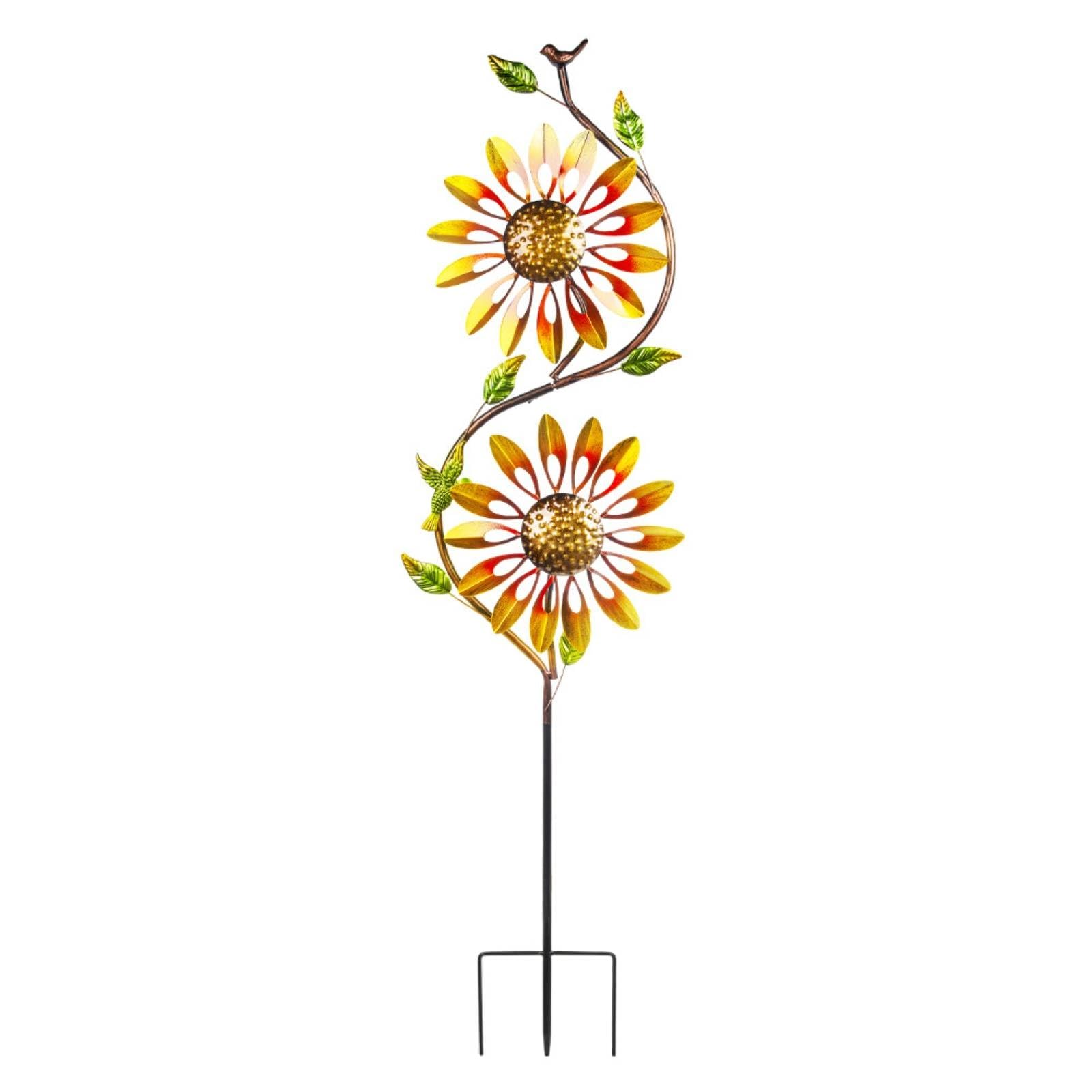 360° Rotation Sunburst Wind Rotator Weather Resistant Metal Flower Wind Rotator Long-Lasting Construction Metal Sunburst Yard Art Attractive Design for Courtyard, Lawn, Patio, Sunflower-image-44