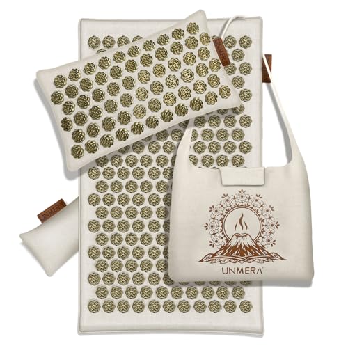 UNMERA Conjunto de tapete e travesseiro de acupressão/pontas de f...