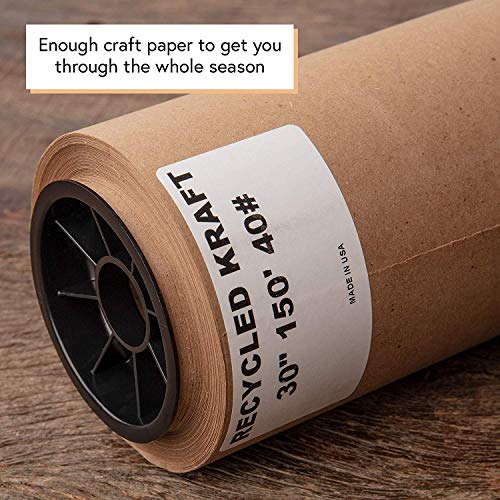 Kraft Paper Roll 30'' X 1800'' (150Ft) Brown Mega Roll - Made In Usa 100% Natural Recycled Material - Perfect For Packing, Wrapping, Butcher, Craft, Postal, Shipping, Dunnage And Parcel #TOP4