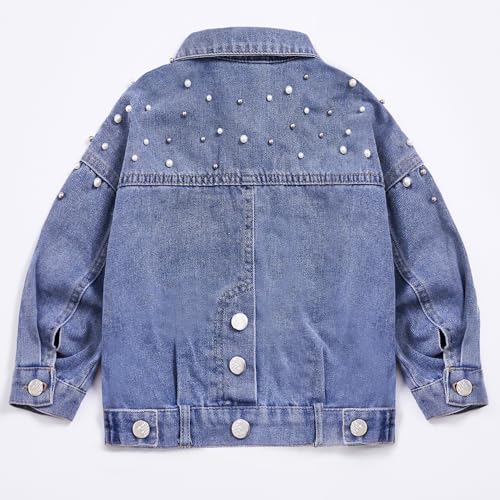 YIYI Little Girls Denim Jacket Button Down Jean Jakcets Long Sleeve Denim Coat Outwear2