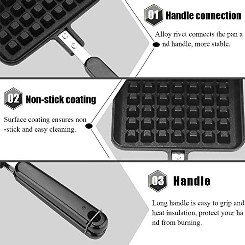 Elektrische Waffelmaschine, Antihaft Gitterkuchen Pfannkuchenmaschine Waffeleisen, zum Frühstück, Mittagessen oder Snack – Bild 3
