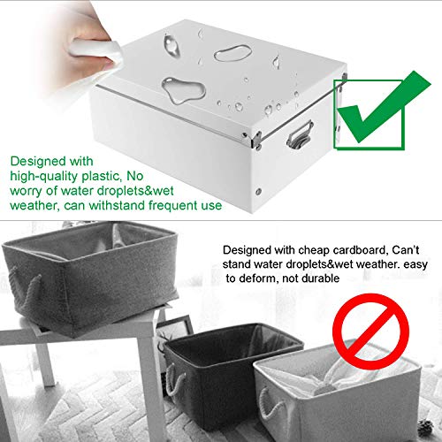 SEEKIND Decorative Storage Boxes with Lids,Water-Proof Storage Bins for Shoes,Clothes,Office … - Image 5