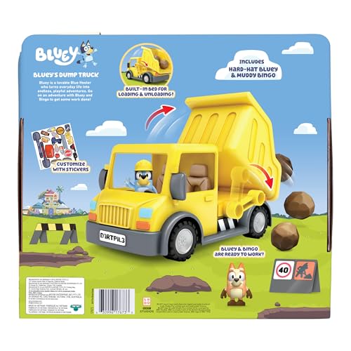 Bluey Dump Truck, With Load and Unload Feature, Get Some Work Done With Exclusive Hard-Hat and Muddy Bingo - Image 4