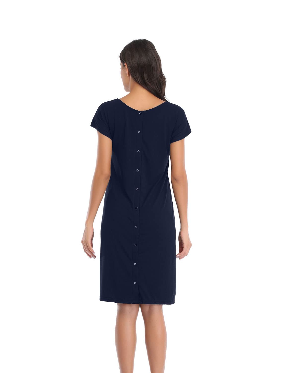 Damen Umstands-Nachthemd 3-in-1 Lieferung Arbeit Stillnachthemd Krankenhauskleid Nachtwäsche zum Stillen
