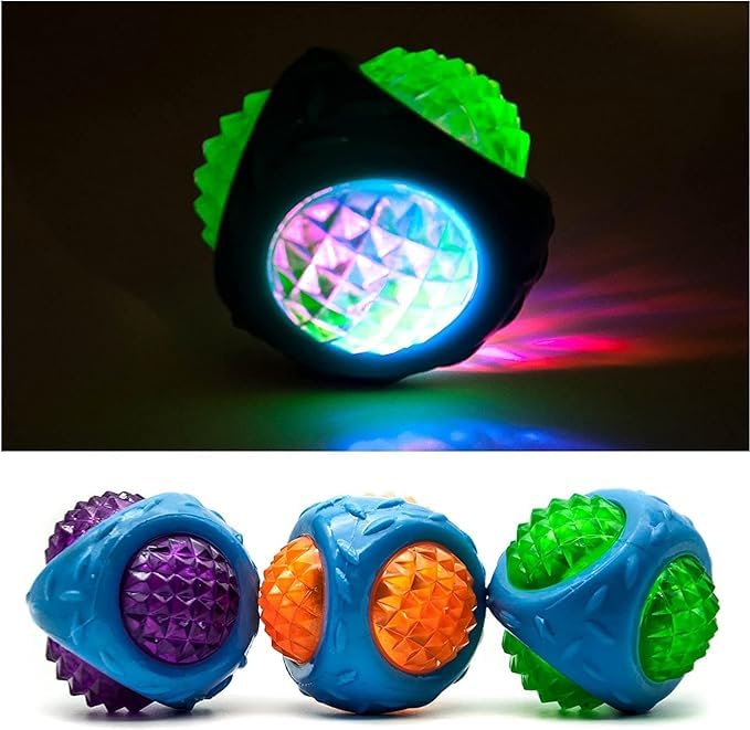 RvPaws Light-Up Bouncy Chew Ball Toys for Dogs, Squeaky Flashing Balls for Teething, Indoor Interactive Dog Toys for Dogs | Boredom Assorted Balls for All Dogs and Puppies(Pack of 1) (B0CNYMHHD4) Amazon Price History, Amazon Price Tracker