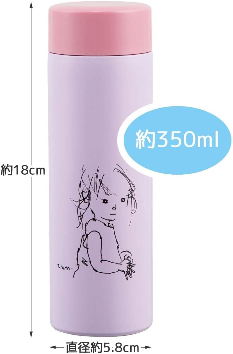 Skater STYL4-A Mug Bottle, Chihiro Iwasaki, 11.8 fl oz (350 ml), Ultra Lightweight, Stainless Steel, Water Bottle