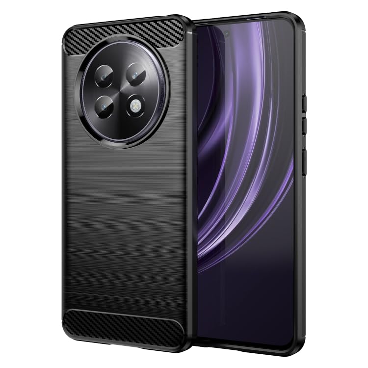 Image of NPRC Hybrid Ultra Slim Protective Case TPU Non-Slip Carbon Fiber Texture Shockproof Case Cover for Realme 13 Plus - Black