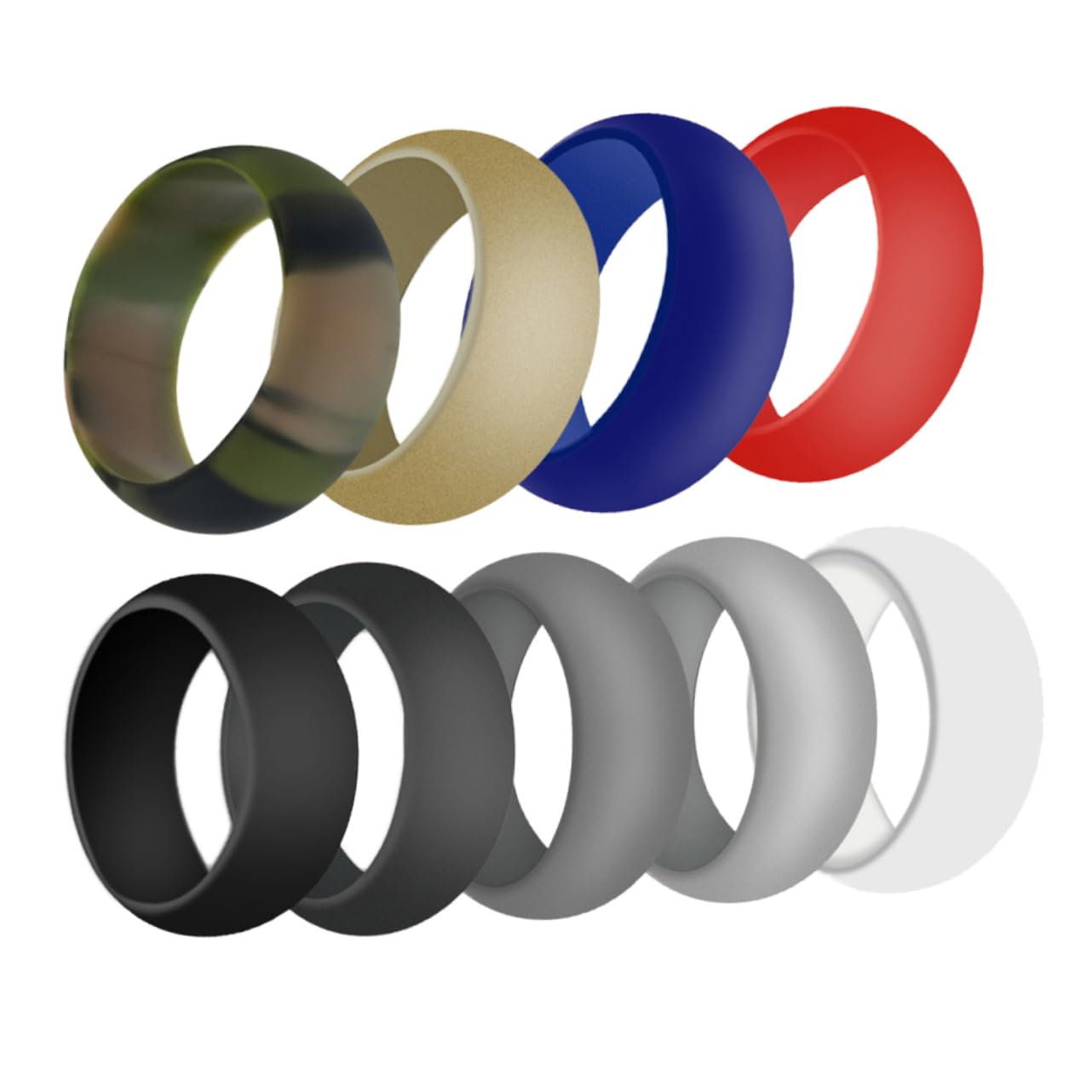 TENDYCOCO Ring Women Couples Silicone Wedding Bands Sports Rings Comfortable for Daily Activities Random Color