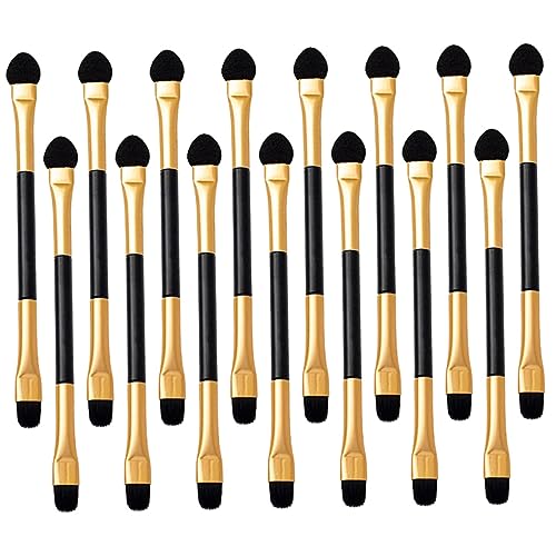 IWOWHERO Makeup Brush Set 15pcs Double-headed Eyeshadow Applicators Travel Size Perfect for Home Salon