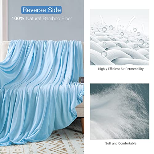 Luxear Cooling Blanket Queen Size, Cooling Blanket For Hot Sleepers And Night Sweats, Arc-Chill Japanese Fiber Cooling Lightweight Breathable Summer Cold Blankets For Sleeping, Machine Washable #TOP3