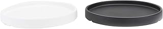HEMOTON Vaso de Flores 2 unidades de bandeja para vasos de flores simples Bandeja de cerâmica para vasos de suculentas Bandeja para plantador (branco e preto)