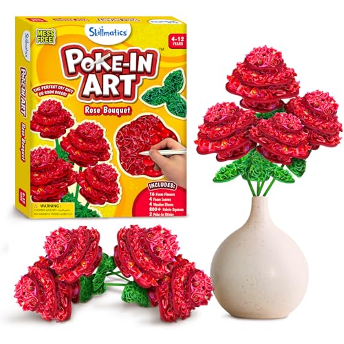 Image of Skillmatics Art & Craft Activity - Poke-in Art Rose Bouquet, Mess-Free Art for Kids, Craft Kits, DIY Activity, Gifts for Girls & Boys Ages 4, 5, 6, 7, 8, 9, 10, 11, 12