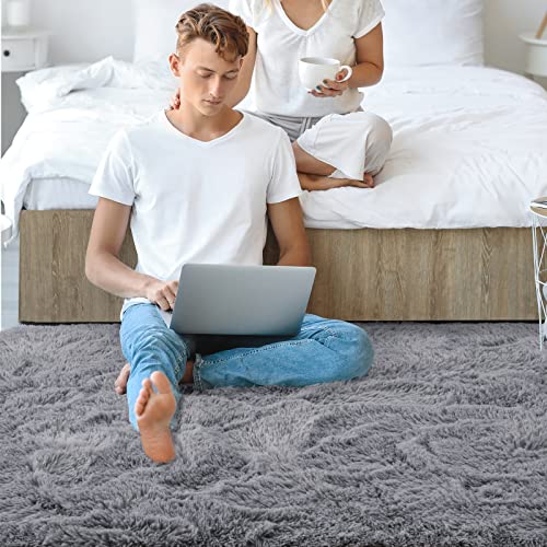 Qxkaka Soft Runner Rug Fluffy Area Rugs For Bedroom Living Room 2X6 Ft, Small Rug Runner Grey Fuzzy Rug Carpet For Bedside Decorative, Washable Throw Rugs For Kids Boys Girls Room Dorm Nursery Decor #TOP4