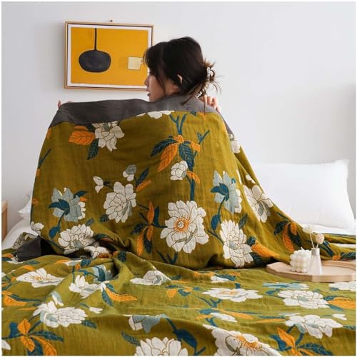 Edredón Bohemio Doble Cara 230x250cm, Cubrecama de Verano Ligero con Diseño Jacquard Floral Blanco, Colcha Reversible de Algodón para Decoración de Dormitorio(A,King(90in*98))