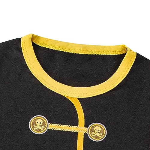 Image of Toddler Boys Outfits Halloween Pirate Striped Trousers Kids Long sleeved Clothes with Hat