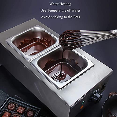 D2002-2 Commercial Digital Display Electric Stainless Steel 2 pots Chocolate Melting Machine Furnace Pot (110V)