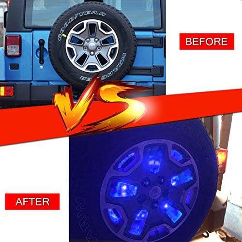 Firebug JK 3rd Brake Light LED, JK Spare Tire Brake Light, 25 LED JK Brake Light, JK Accessories Lights for Spare Tire, JK Wrangler Spare Tire Brake Light JK JKU 2007-2017 Blue