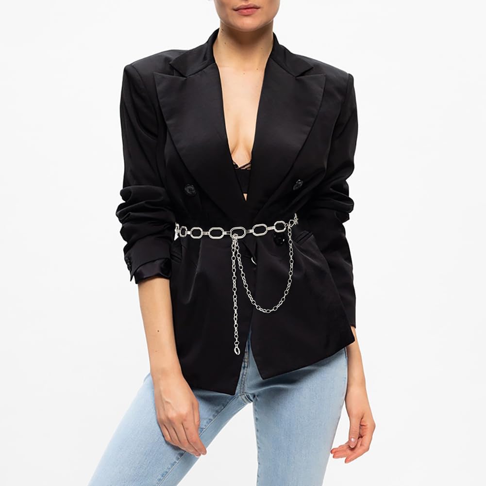Women's Chain Belt Metal Waist Belt Chunky Belly Link Belt - Image 2