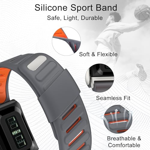 Image of omee Silicone Sport Band Compatible with Whoop 5.0 Band Strap Men Women, Breathable Sport Adjustable Waterproof Replacement Wristbands Straps for Whoop 5.0 Silicone Bands