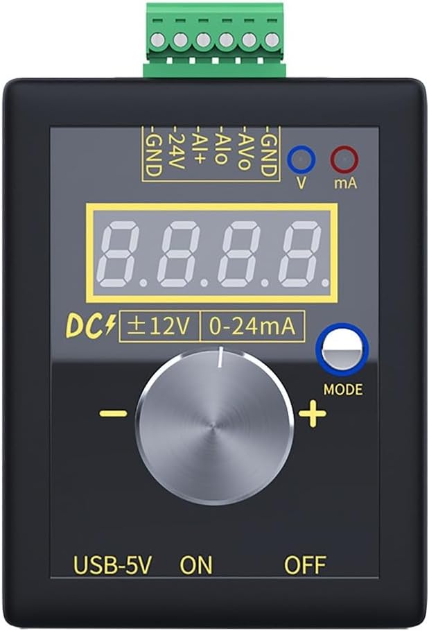 For SG-002 Digital Voltage and Current Generator 4-20mA / 0-10V Loop Calibrator for Field Instrument Testing, Portable mA Source with USB/DC/Battery Power(With battery)