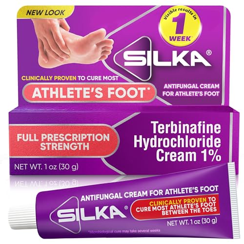 SILKA Anti-Fungal Cream Clinical Anti-Fungus Foot Treatment Jock Itch & Ringworm Remedy Maximum Strength Fast-Acting Relief from Itching & Burning 1 Oz