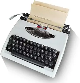 Máquina de escrever manual tradicional portátil, máquina de escrever vintage clássica retrô antiga para escritores, máquina de escrever nostálgica durável processador de texto clássico estilo